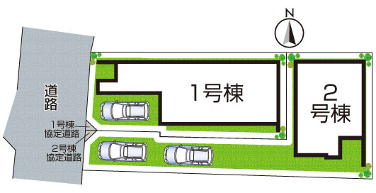 大阪市住吉区墨江　第1期　新築一戸建ての区画図|全2区画