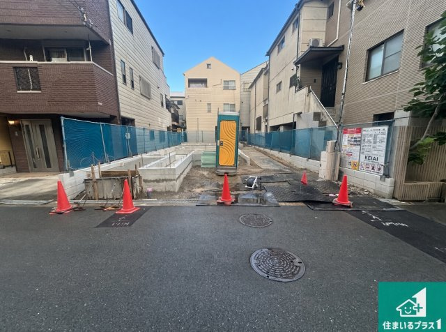 大阪市住吉区墨江　第1期　新築一戸建ての外観|周辺は落ち着いた街並みの住宅地！子育てがしやすい住環境です！まだ未完成ですが、現地でしかわからない事もございます。是非一度ご覧ください。