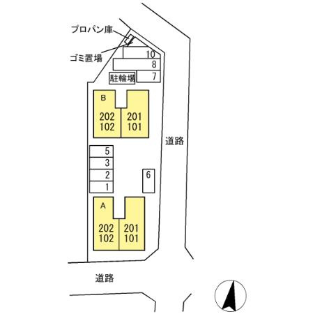 グリーンパーク大善寺Ⅱ　A棟の区画図