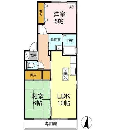 グリーンパーク大善寺Ⅱ　A棟の間取り