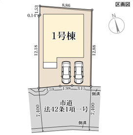 リーブルガーデン鹿児島市原良6丁目の区画図