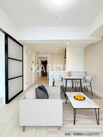 Louis Residence 弁天町の居間・リビング|本画像はCGで作成しており、実際に現地に家具は置かれておりません。また、価格に家具は含まれておりません。