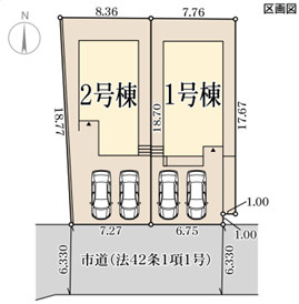 リーブルガーデン堺市南区槇塚台3丁7期の区画図