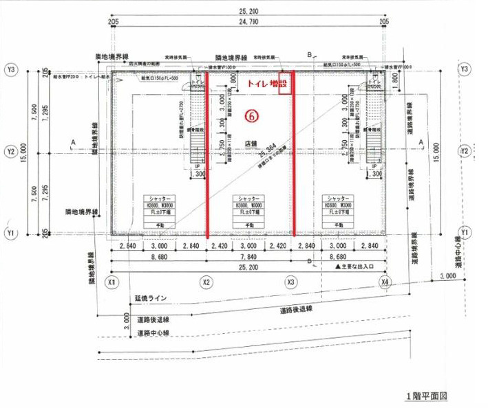 野田市中里の倉庫の間取り|分割　※1階真ん中部分