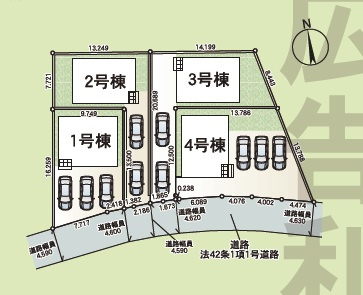 ♥♥南城市佐敷伊原第2-2号棟（全4棟）の区画図