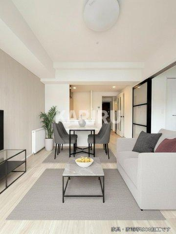 Louis Residence 弁天町の居間・リビング|本画像はCGで作成しており、実際に現地に家具は置かれておりません。
また、賃料に家具は含まれておりません。