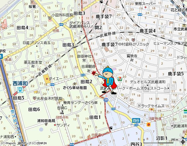シェルハウスⅡの地図
