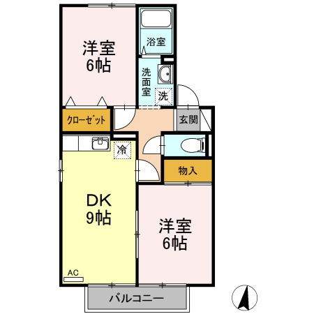 リトルバード横井　B棟の間取り