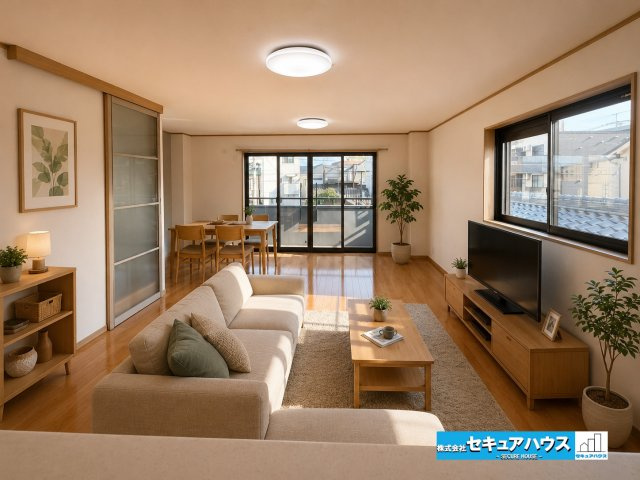 【中古戸建】名古屋市南区曽池町2丁目のその他|【LDK】※家具はイメージになります。
◆通学から帰宅し、リビングルームで会話を楽しむ子ども達。リビングから臨む景色は太陽色に染まり、解放感溢れゆったりとしたひと時を過ごすことが出来る素敵な空間です。