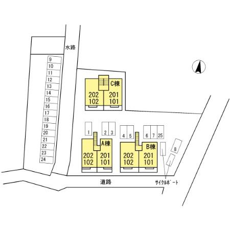 シャトレアン津高　A棟の区画図