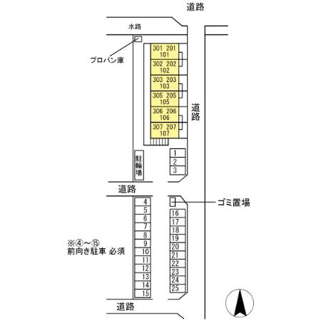 エスポワール大安寺の区画図