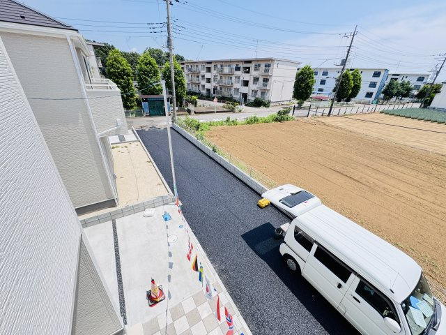 柏市新逆井2丁目新築戸建【土南部小学校:7分】の展望|バルコニーより南側眺望・南道路で日当たり良好♪