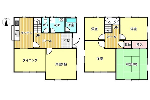 中古住宅　河渡の間取り