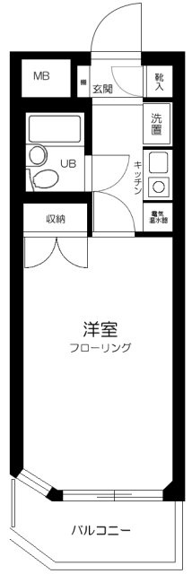 パールマンション白山の間取り|1K