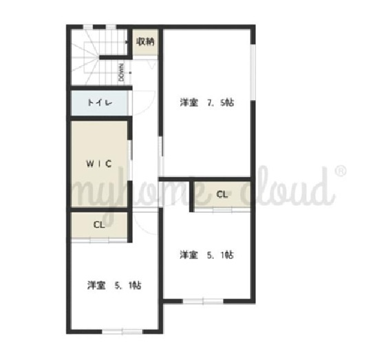 【間取り】 | 2階間取図です。