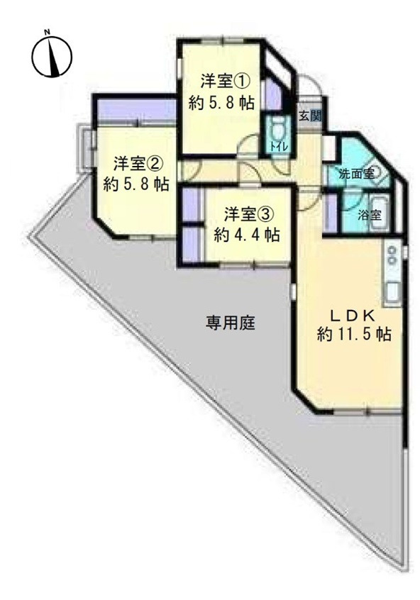 ロイヤルパレス戸坂の間取り
