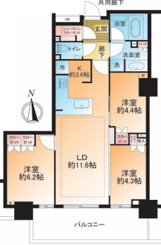 グレーシアタワー三鷹の間取り