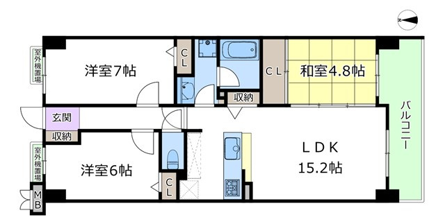 【間取り】 | パレ千里壱号棟 | エイブルにて取扱い可能な住宅ローンは、全部で10種類以上！お客様にピッタリの住宅ローンを当社のFPよりご案内させて頂きます。住宅ローンのご相談だけでも、お気軽にご相談下さいませ。