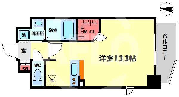 La Douceur梅田Westの間取り|La Douceur梅田West　開放感のある間取り