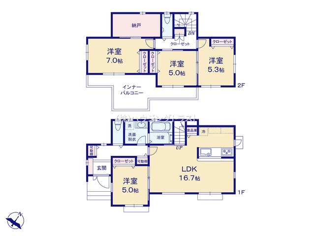 仲介手数料無料　所沢市林3丁目新築・全1棟の間取り