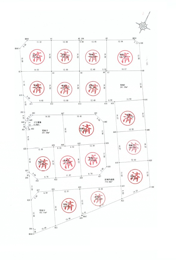 鹿沼市仁神堂町　分譲地　区画１９　予約済の区画図