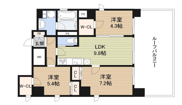 OSAKA CASTEL SHIRAHAMA PREMIERの間取り