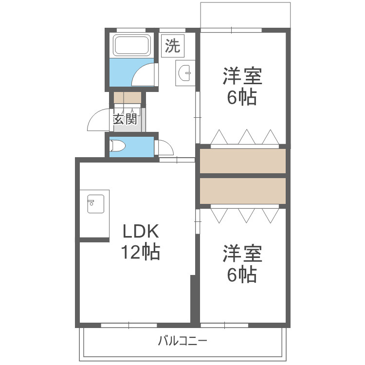 筑紫野市針摺中央２丁目の賃貸マンションの間取り
