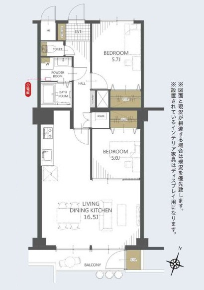 神道寺ハイツ1号棟の間取り
