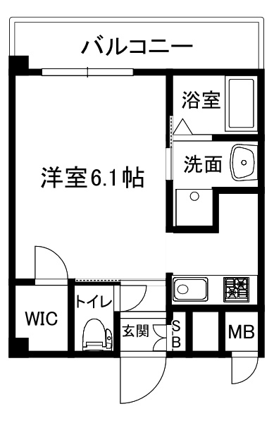 大阪市中央区谷町６丁目の賃貸マンションの間取り
