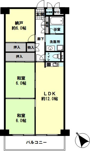 ライオンズマンション舞子の間取り