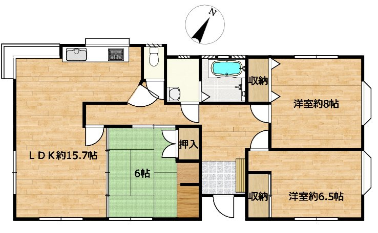 小林市堤の中古一戸建の間取り