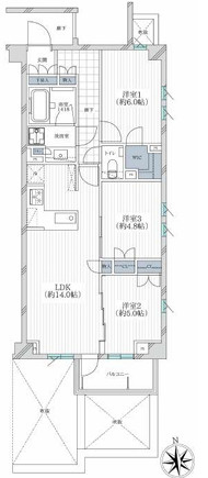 オープンレジデンシア代沢二丁目の間取り