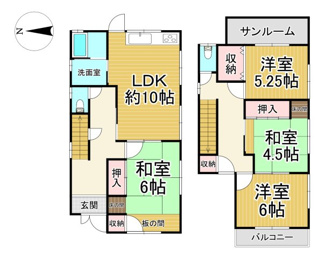 【間取り】 | 川西市平野1丁目33の27　中古一戸建て
