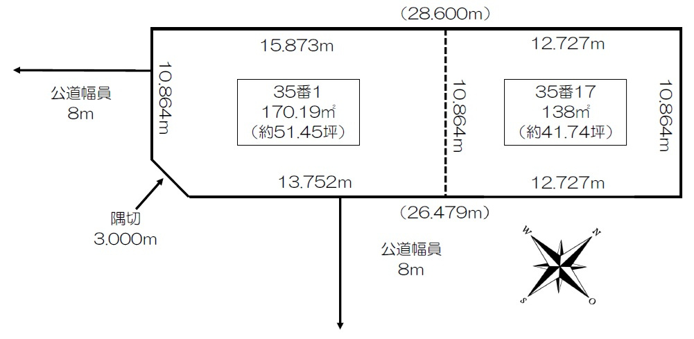 【愛国西1丁目南東角地!!!】※解体更地渡し