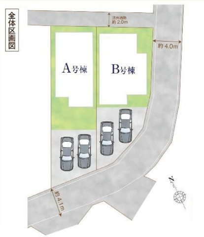 【横浜市戸塚区東俣野町970-4全2棟新築戸建て】★仲介手数料無料★（東俣野小学校・大正中学校）の区画図