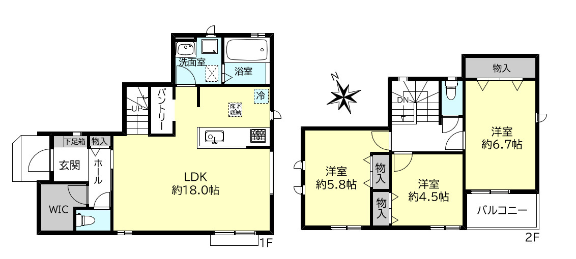 明石市魚住町西岡新築戸建D号棟の間取り