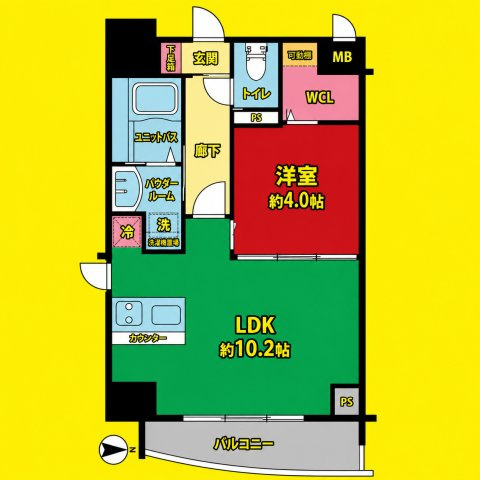 プレサンス栄ラグジュ　名古屋市賃貸　仲介手数料無料の間取り