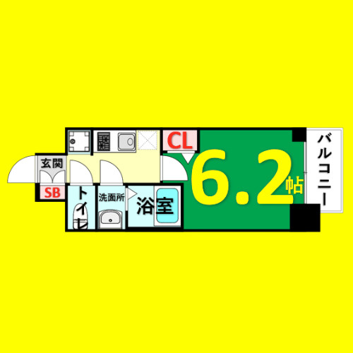 メイクスアート大曽根　名古屋市賃貸　仲介手数料無料の間取り