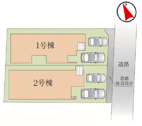 練馬区関町南1丁目　並列2台駐車×LDK20帖超　リラックス邸宅の区画図