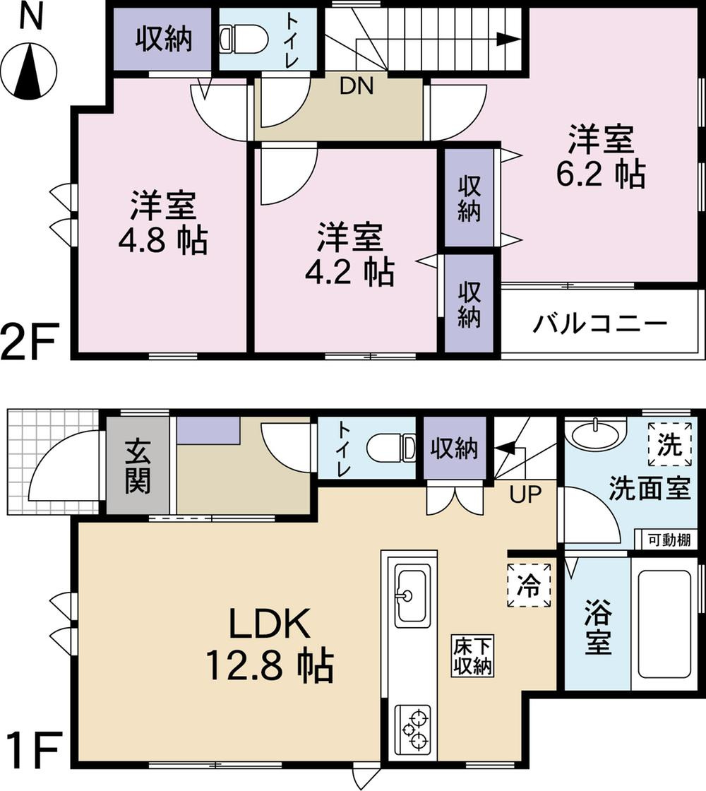 【Livele Garden.S】小平市学園東町第１期の間取り|〇 本物件【２号棟】の間取・平面図です〇　敷地面積:84.86㎡　建物面積:67.22㎡　
