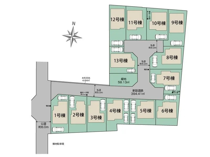 西武新宿線 花小金井駅16分 新築戸建 西東京市芝久保町3丁目の区画図