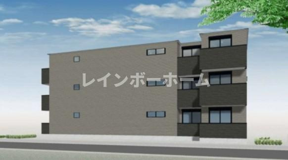 千葉市中央区蘇我１丁目のアパートの外観パース