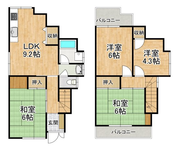 【間取り】 | 向野町戸建賃貸