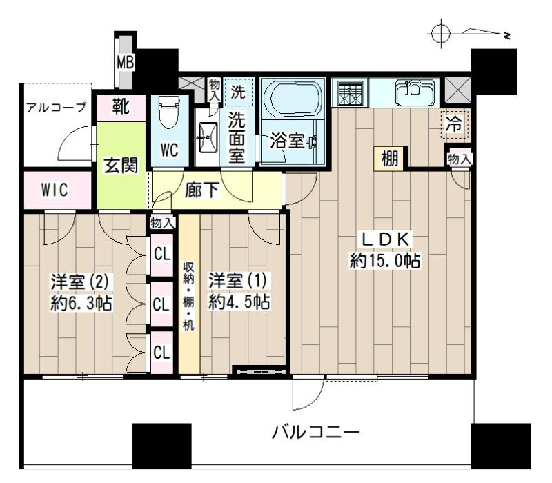 クレッセント萩中 の間取り