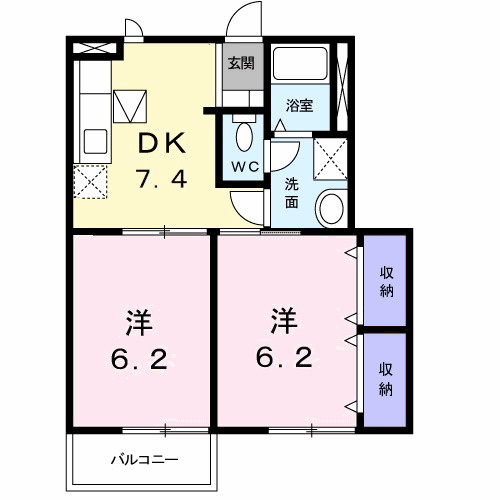 ハイツ友舞Ⅴの間取り|間取図