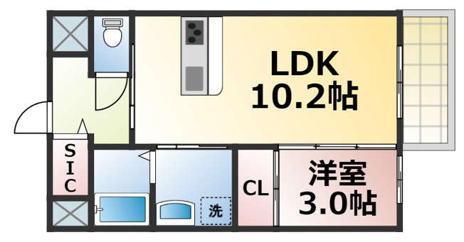 【間取り】 | メゾンキコー今里　仲介手数料無料