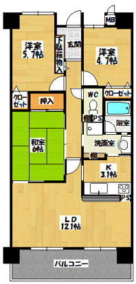 バンベールつつじが丘の間取り