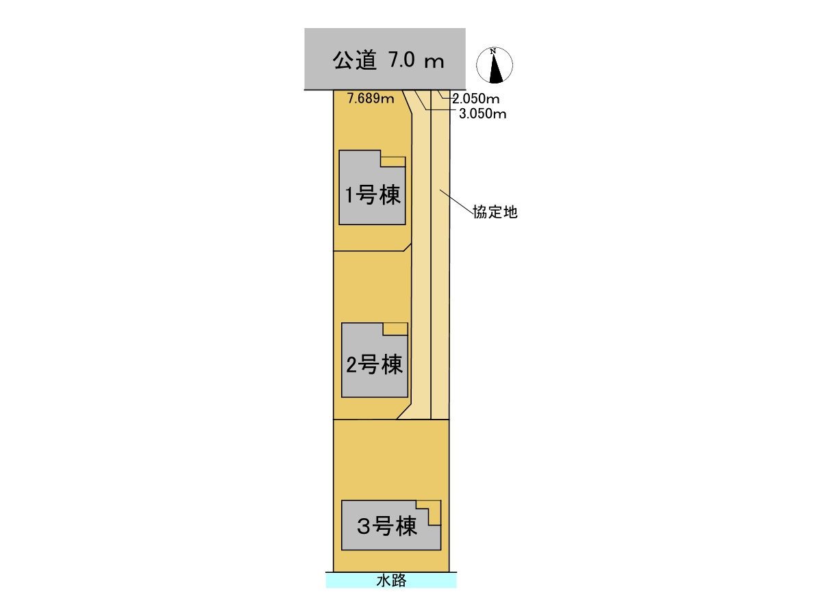 リーブルガーデン　羽島郡笠松町北及第2　全3区画分譲の区画図|■区画図
■YAMADA電機の　ヤマダ不動産　株式会社リライフ　
いつでもお問合わせ下さい。