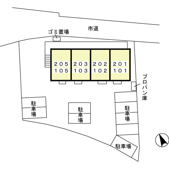 セジュール向山の区画図