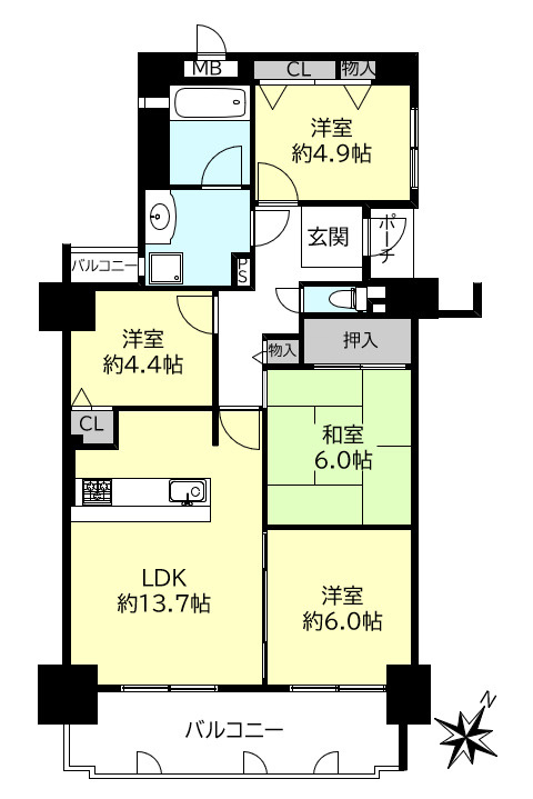 パームスクエアジェームス山の間取り